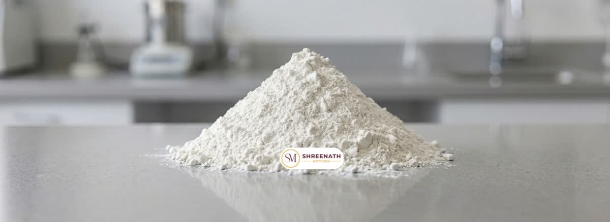A heap of fine white hydrated lime powder