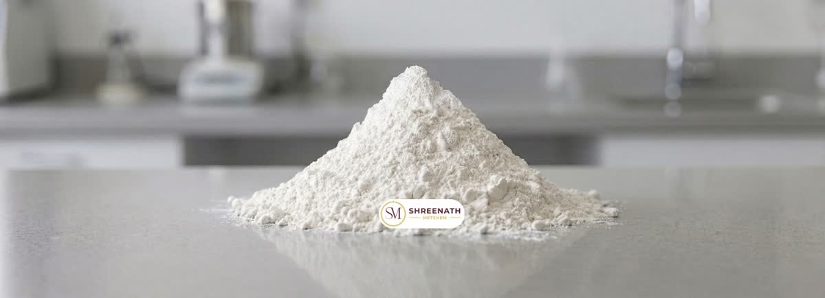 A cone of fine white quick lime powder